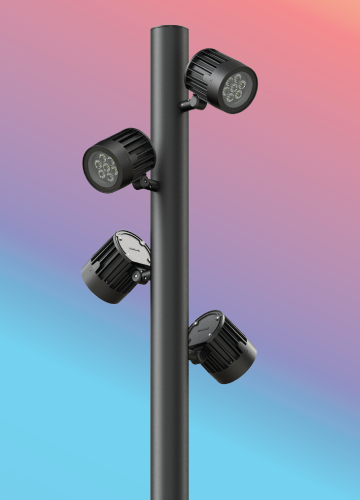 Click to view Ligman Lighting's  Odessa Cluster Pole Mounted Floodlights (model UOD-21XXX).